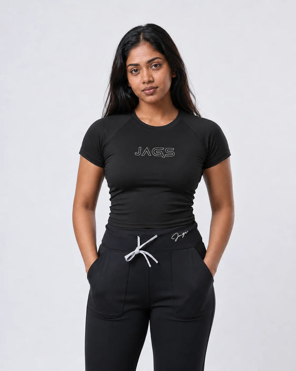 SeamTech ProFit T-Shirt Black With Logo - Seamless