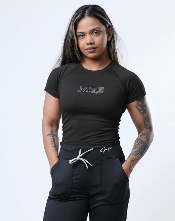 SeamTech ProFit T-Shirt Black With Logo - Seamless