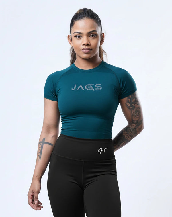 SeamTech ProFit T-Shirt Teal Green With Logo - Seamless