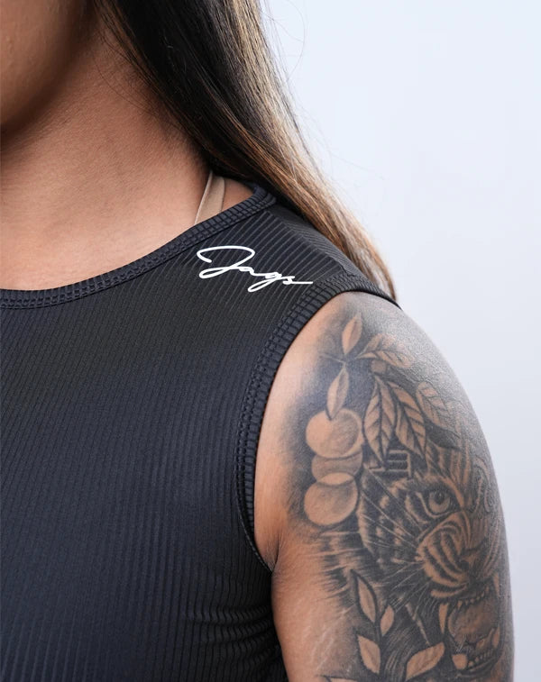 Ribbed Sleeveless Fitted - Crop Top
