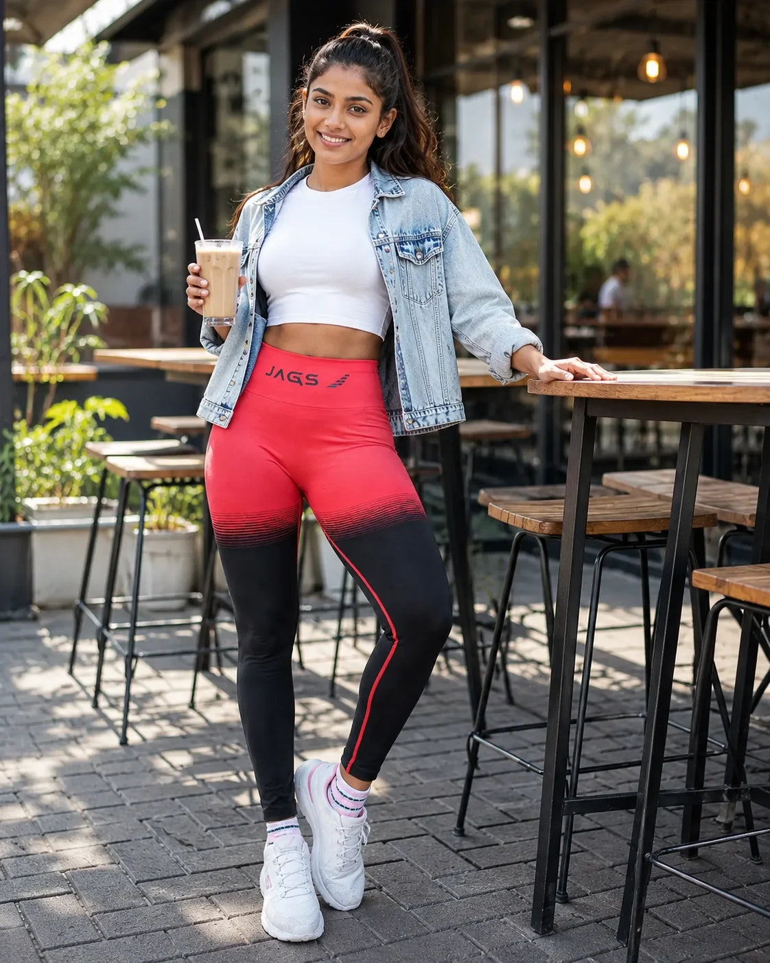 DynamicDuo 2-Tone Red & Black - Seamless Legging BodyShaper